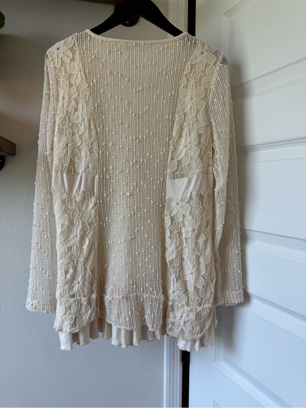 Tantrums Cream Lace/crochet knit Top - Picture 3 of 3